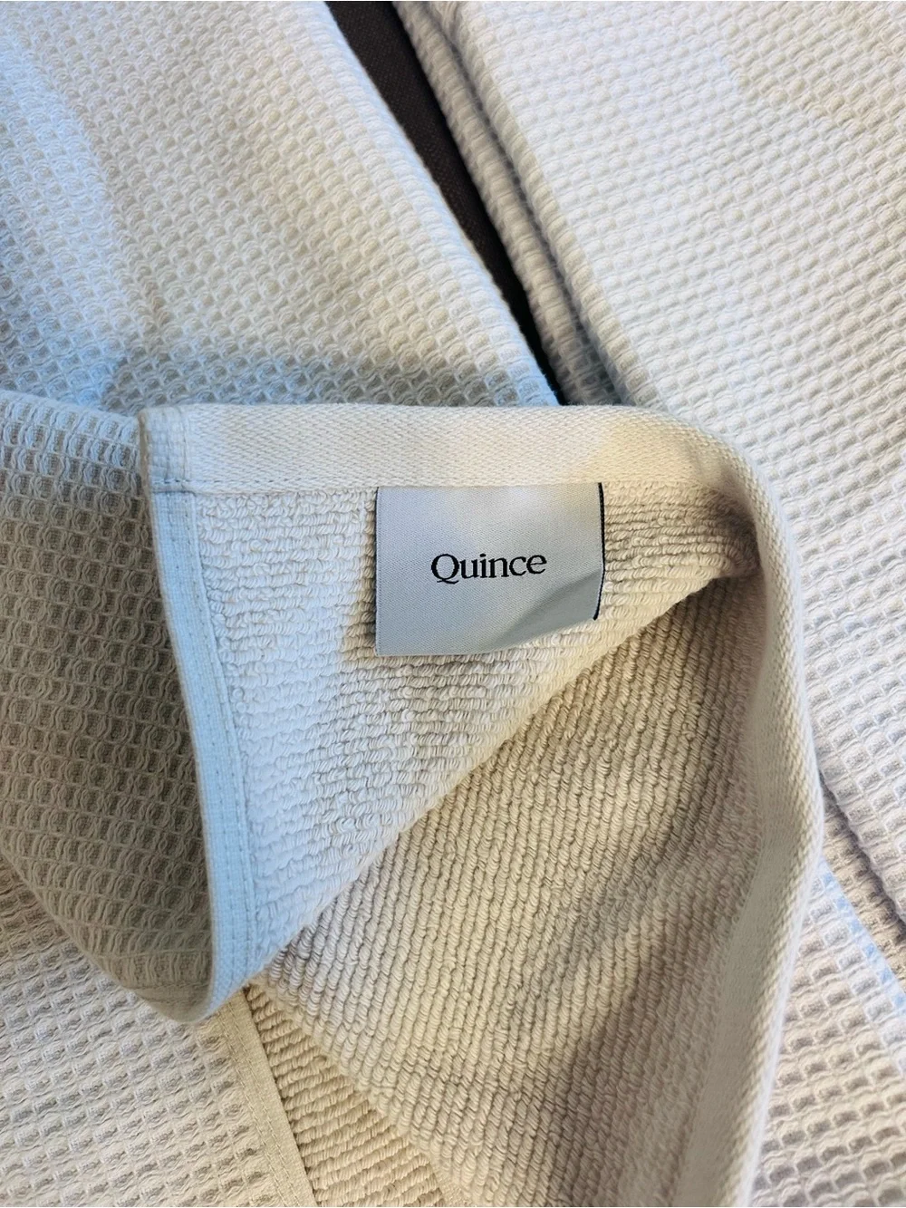 NWOT Quince Set of 2 Turkish Cotton Ivory Waffle and Terry Hand Towels!